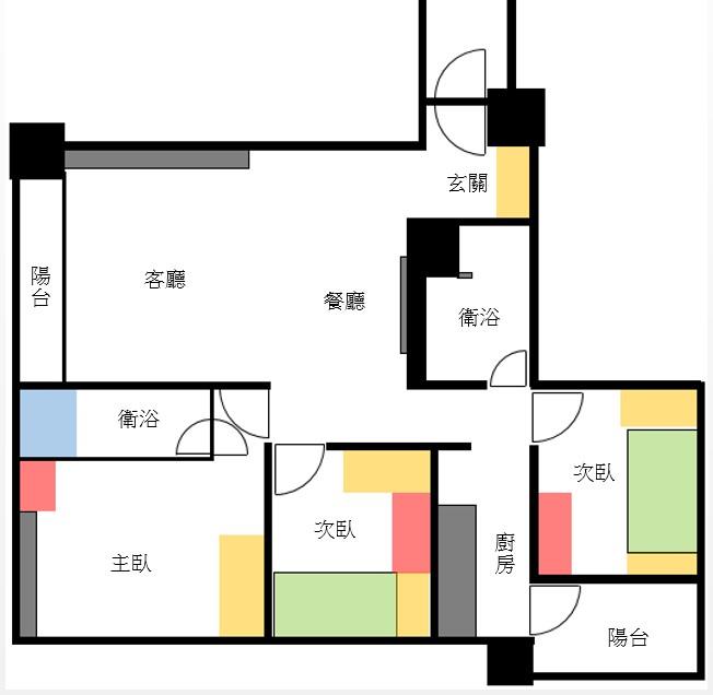 楠梓火車站/交流道~社會住宅/高樓層三房二廳~附全家具家電,愛窩 iwow house